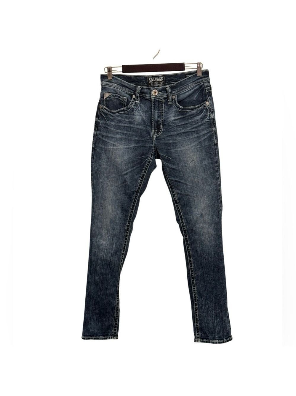 Salvage Mens Havoc Slim Straight Jeans Buckle 31R